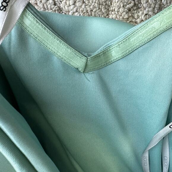 ASOS Design Wrap Bodice Bandeau Prom Formal Midi Scuba Dress Frosty Sage 4 - Picture 9 of 10